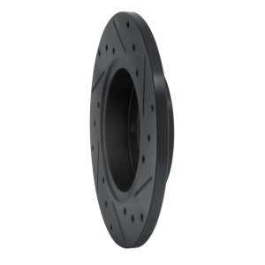 Audi Fox Brake Rotor (1) - Front Left - R1 Concepts - Drilled & Slotted - Black - `73-`05